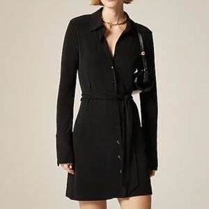 J crew Mini shirt-dress in matte jersey